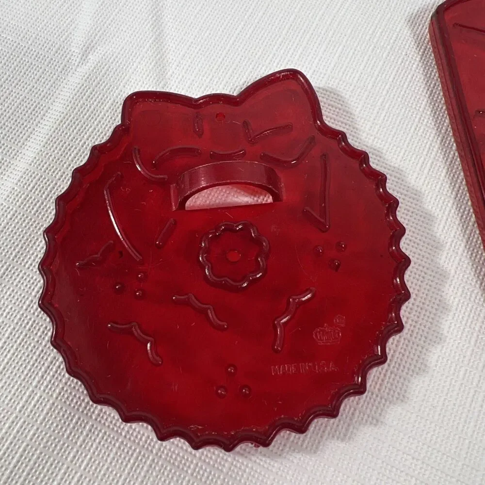 HRM - Vintage Plastic Cookie Cutters - Christmas Holiday - Set of 4